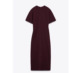 Zara Burgundy Midi Dress NWT